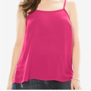 NWOT! HOT PINK CHIFFON FUSCIA CAMI TANK